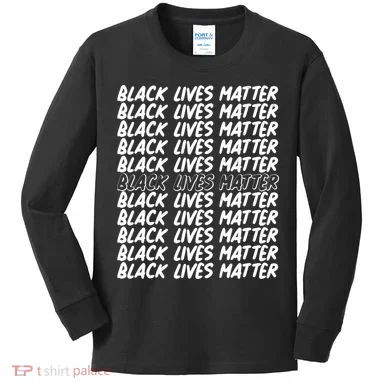 Black Lives Matter Pattern Kids Long Sleeve Shirt