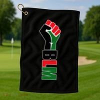 Black Lives Matter Power Fist Golf Towel thumb 1