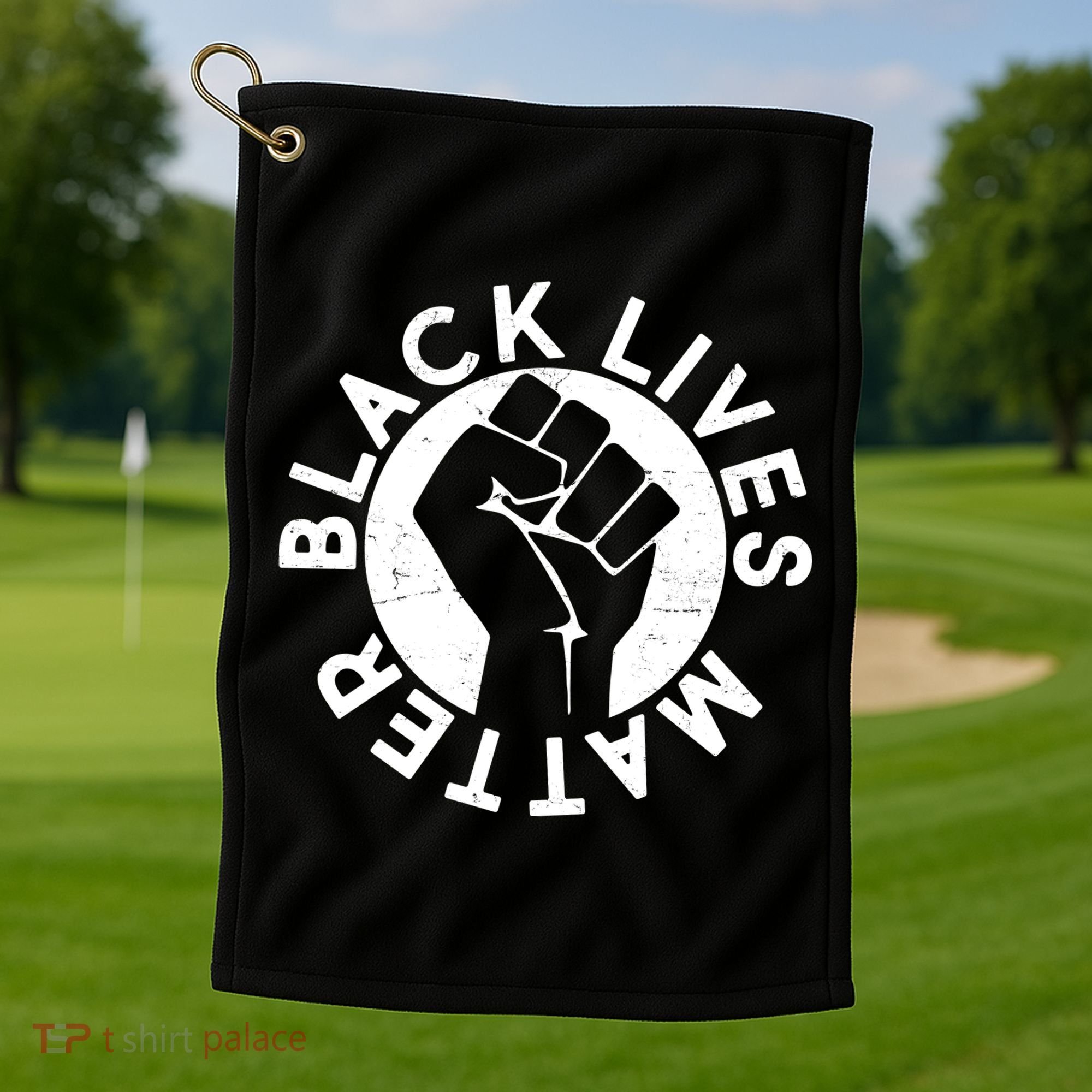 Black Lives Matter Protest Emblem Golf Towel