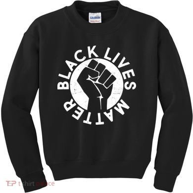 Black Lives Matter Protest Emblem Kids Sweatshirt