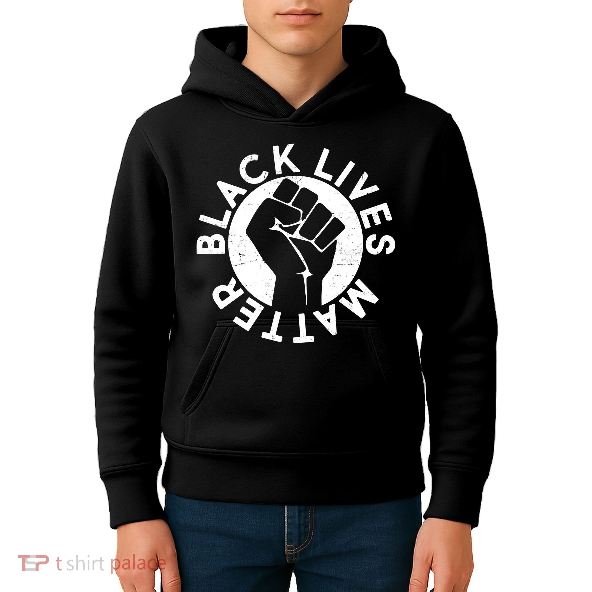 Black Lives Matter Protest Emblem Kids Hoodie