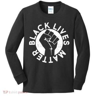 Black Lives Matter Protest Emblem Kids Long Sleeve Shirt