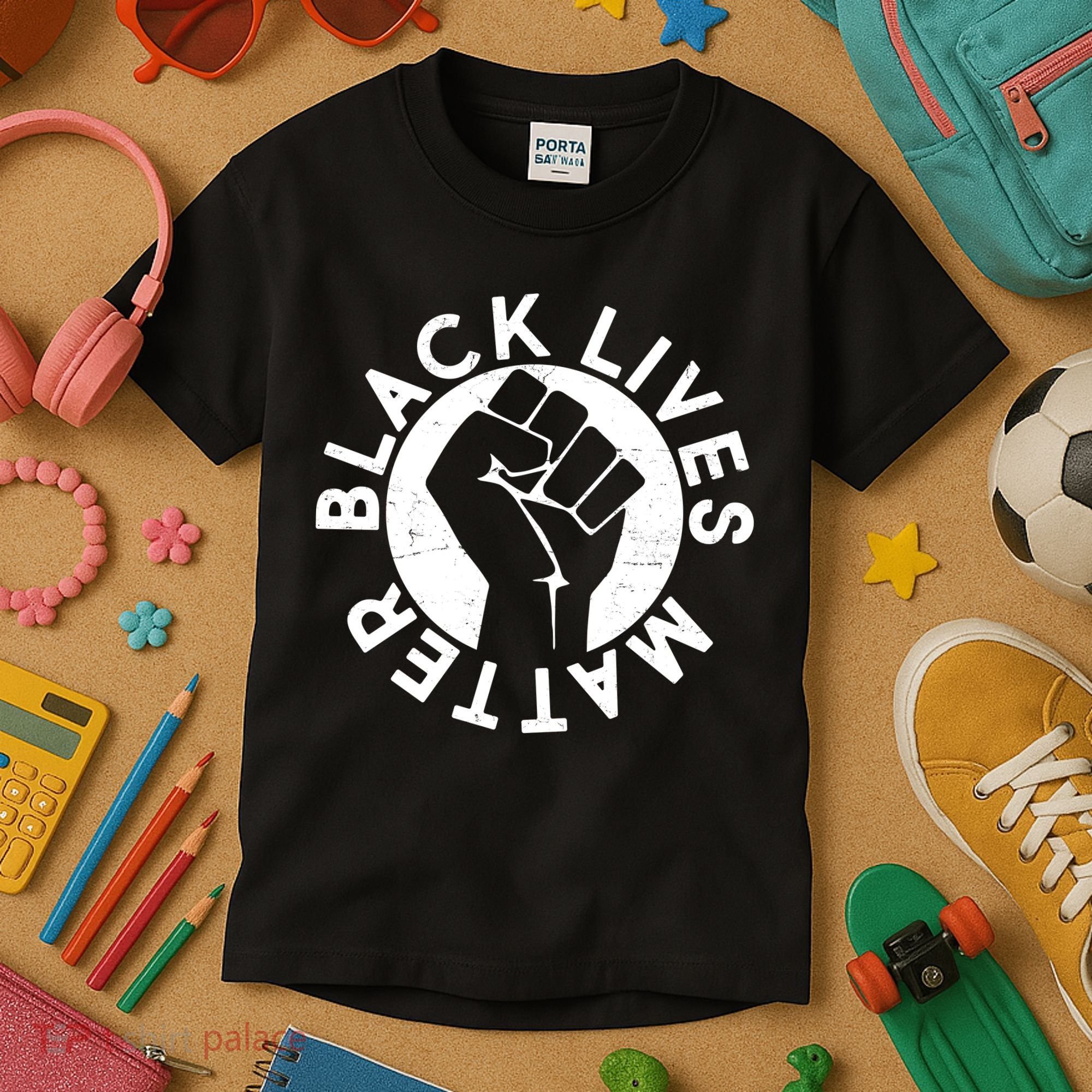 Black Lives Matter Protest Emblem Kids T-Shirt