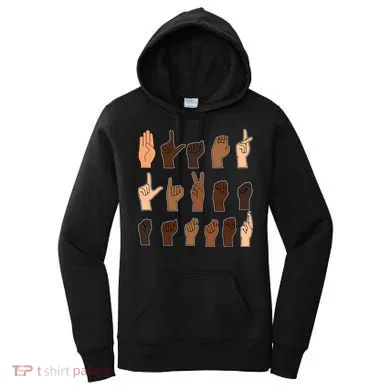 Black Lives Matter Sign Language Women's Hoodie