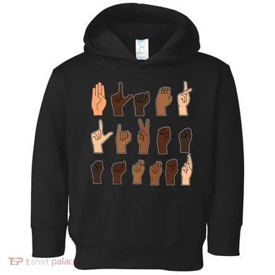 Black Lives Matter Sign Language Toddler Hoodie
