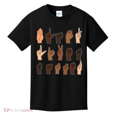 Black Lives Matter Sign Language Kids T-Shirt