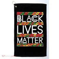 Black Lives Matter Traditional Colors Golf Towel thumb 0