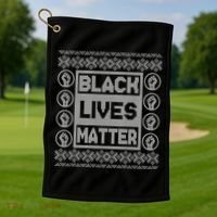 Black Lives Matter Ugly Christmas Sweater Golf Towel thumb 1