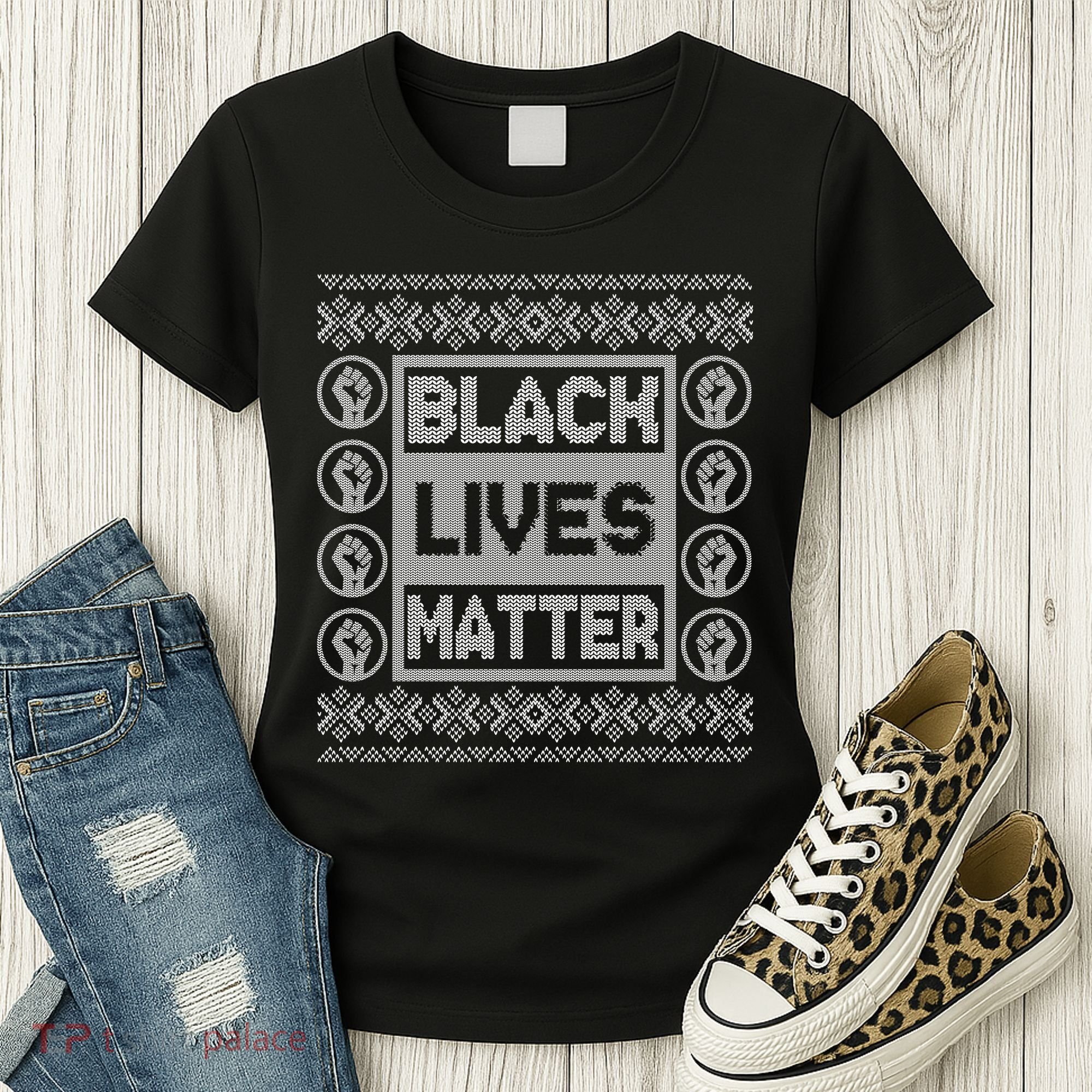 Black Lives Matter Ugly Christmas Sweater Women's T-Shirt