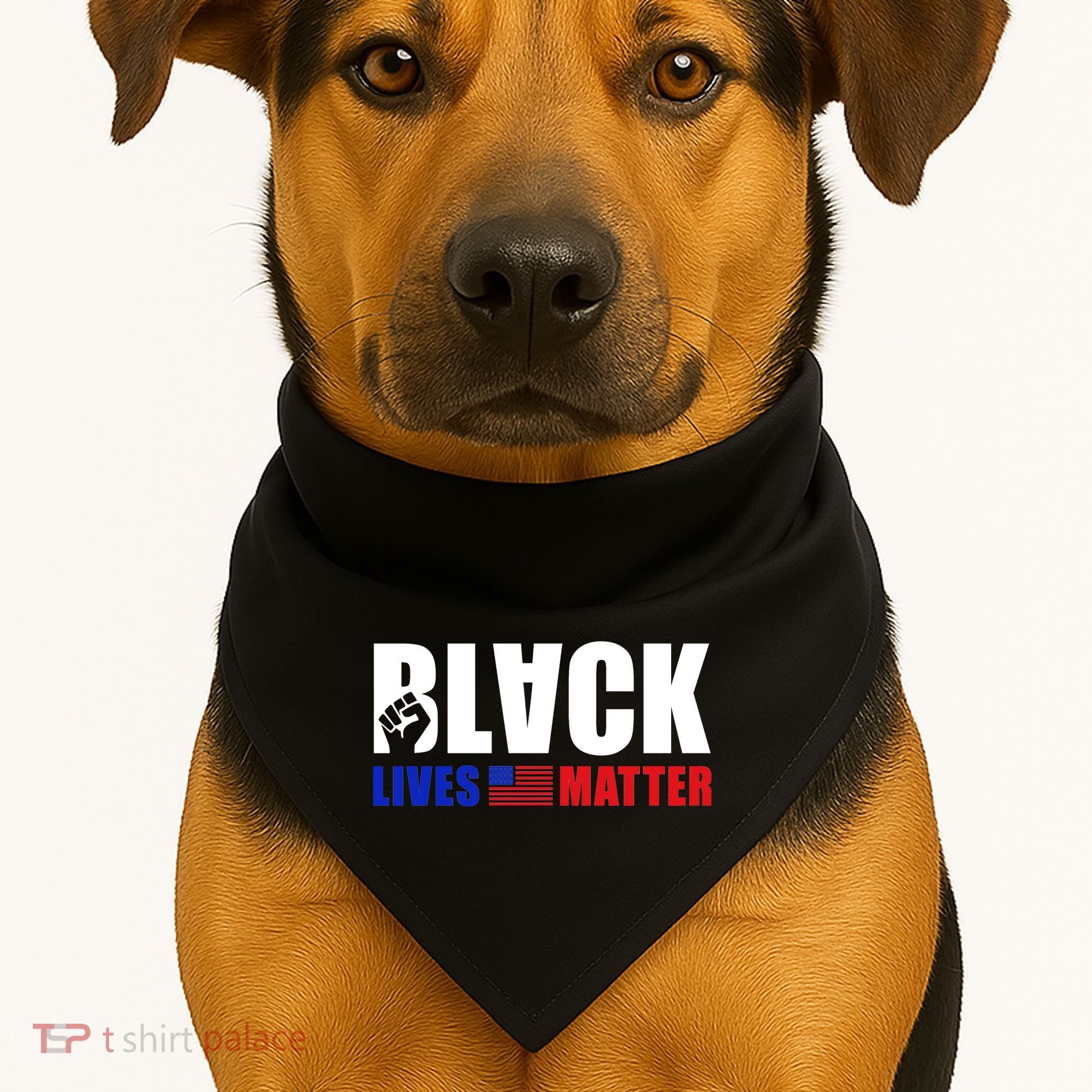 Black Lives Matter US Flag USA-Made Doggie Bandana