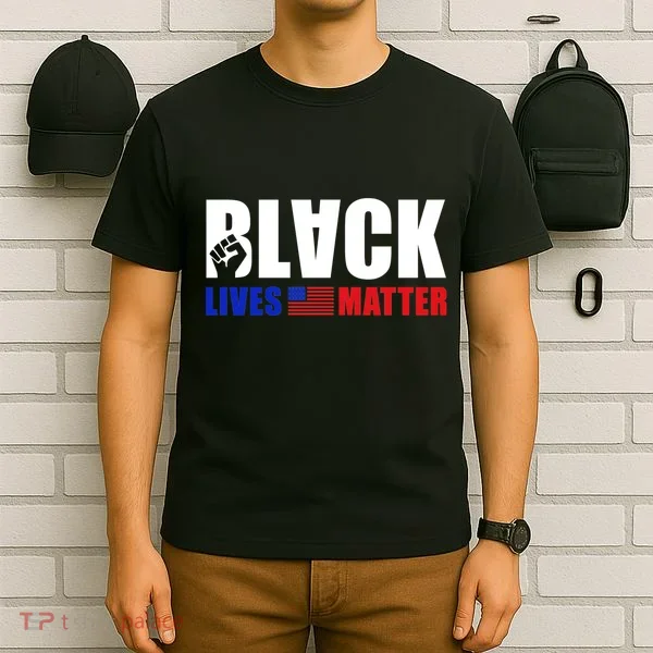 Black Lives Matter US Flag T-Shirt
