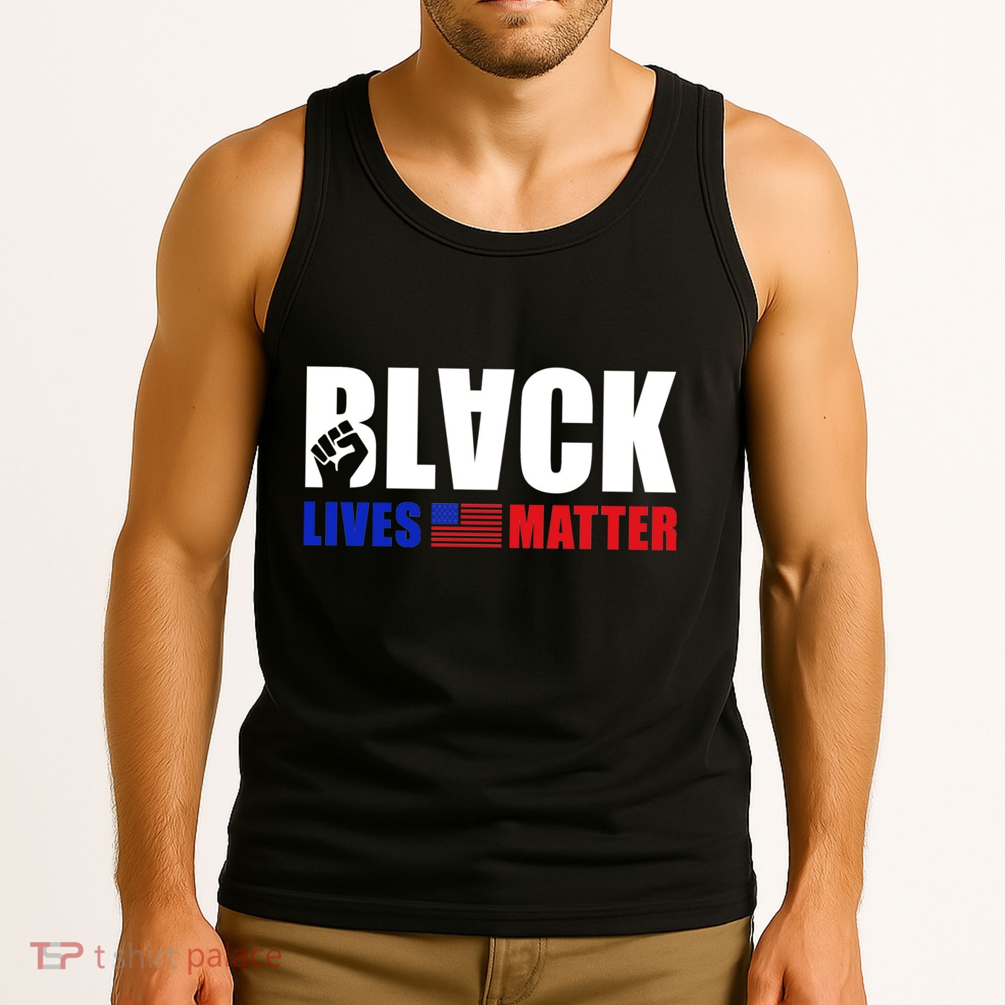 Black Lives Matter US Flag Tank Top