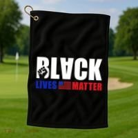 Black Lives Matter US Flag Golf Towel thumb 1