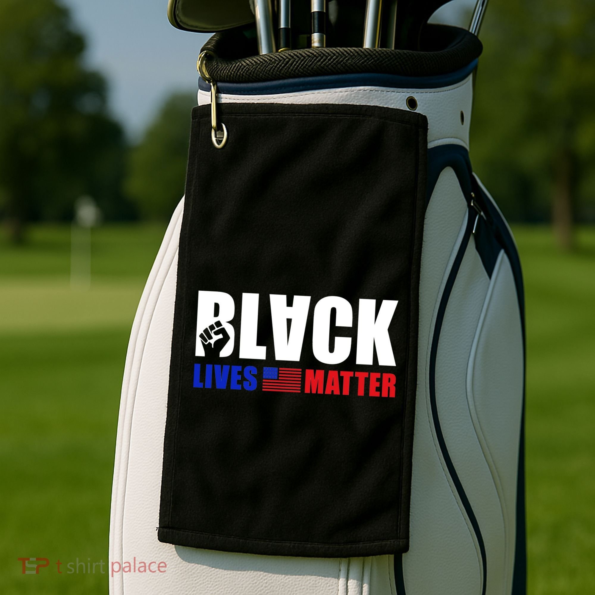 Black Lives Matter US Flag Golf Towel