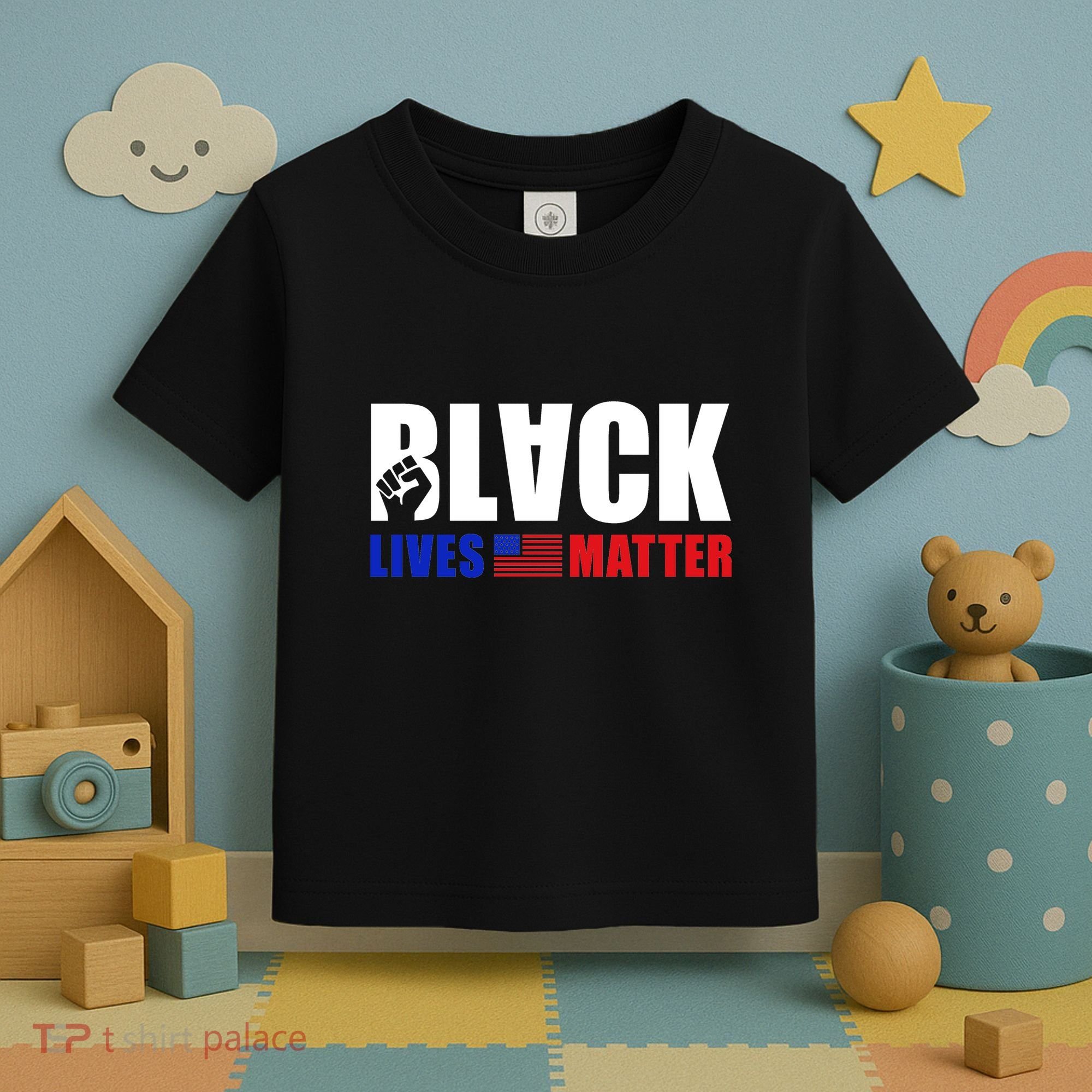 Black Lives Matter US Flag Toddler T-Shirt