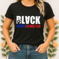 Black Lives Matter US Flag Women's T-Shirt thumb 2