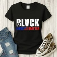 Black Lives Matter US Flag Women's T-Shirt thumb 3