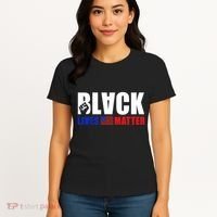 Black Lives Matter US Flag Women's T-Shirt thumb 4