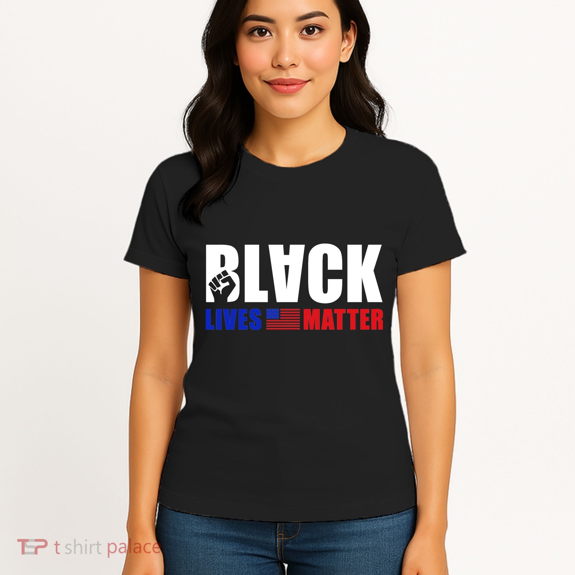 Black Lives Matter US Flag Women's T-Shirt