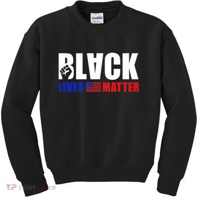 Black Lives Matter US Flag Kids Sweatshirt