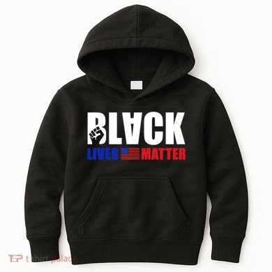 Black Lives Matter US Flag Kids Hoodie