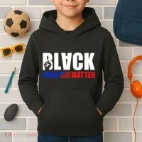 Black Lives Matter US Flag Kids Hoodie thumb 2