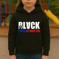 Black Lives Matter US Flag Kids Hoodie thumb 3