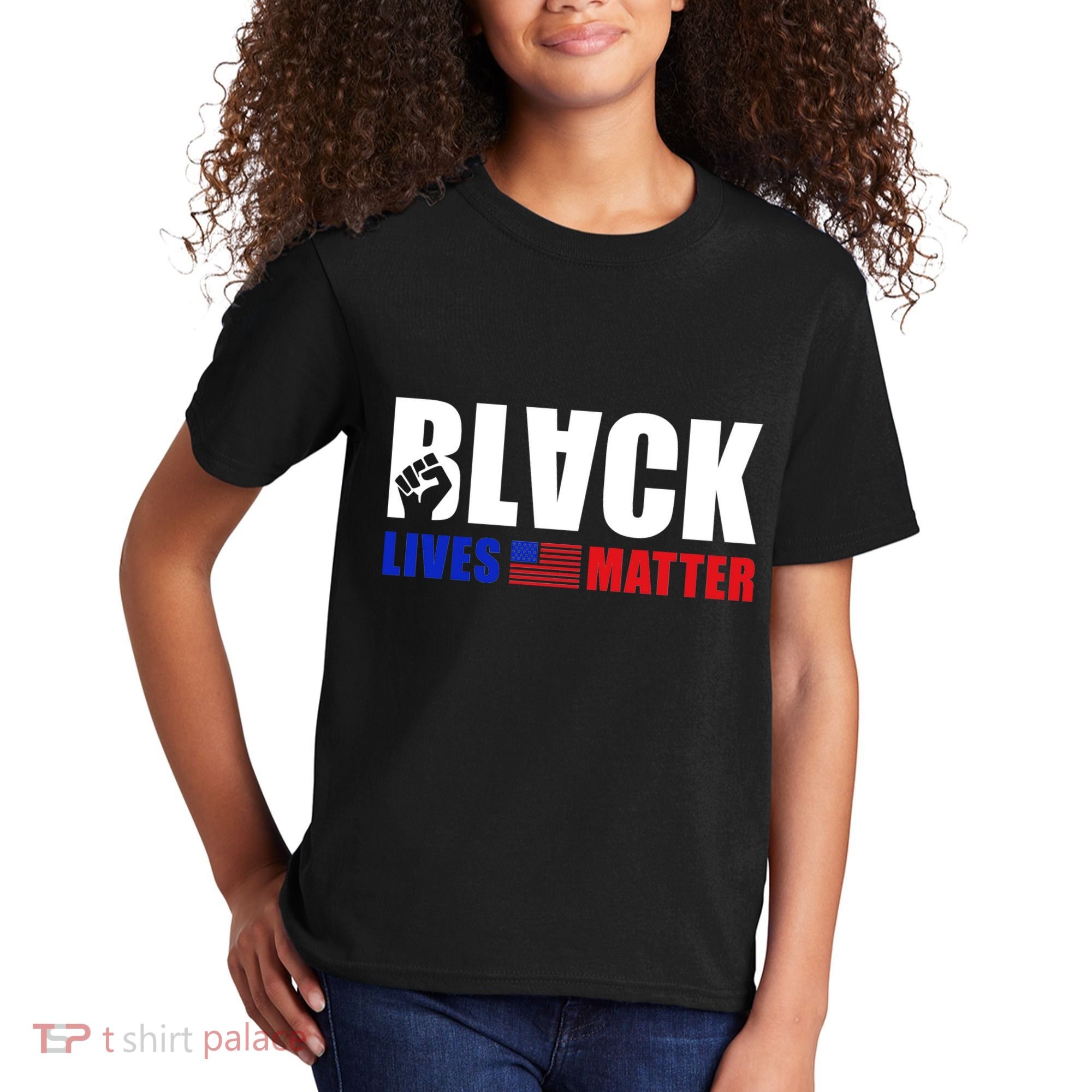 Black Lives Matter US Flag Kids T-Shirt