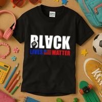 Black Lives Matter US Flag Kids T-Shirt thumb 3