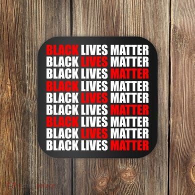 Black Lives Matter Word Mash-Up Design Coaster
