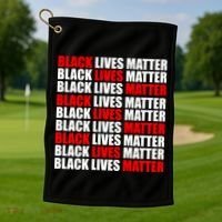 Black Lives Matter Word Mash-Up Design Golf Towel thumb 1