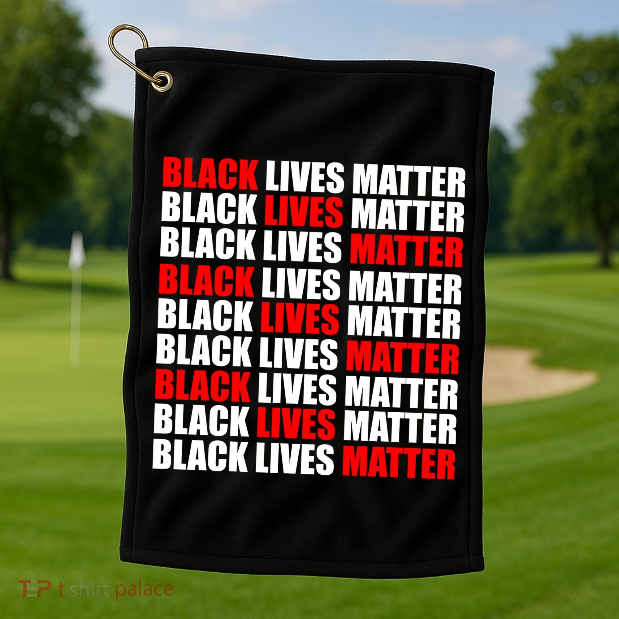 Black Lives Matter Word Mash-Up Design Golf Towel