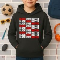 Black Lives Matter Word Mash-Up Design Kids Hoodie thumb 2