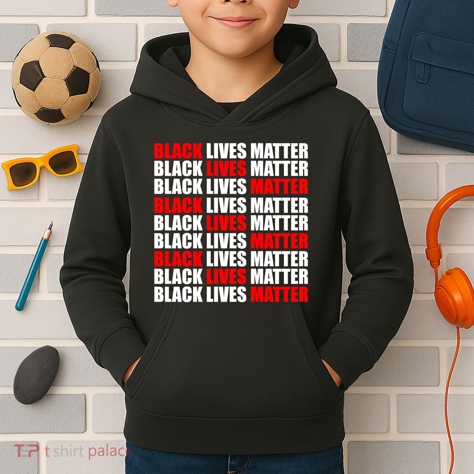 Black Lives Matter Word Mash-Up Design Kids Hoodie