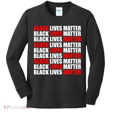 Black Lives Matter Word Mash-Up Design Kids Long Sleeve Shirt