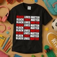 Black Lives Matter Word Mash-Up Design Kids T-Shirt thumb 3