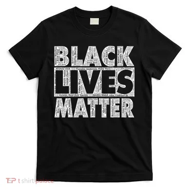 Black Lives Matters Victim Names Pattern T-Shirt