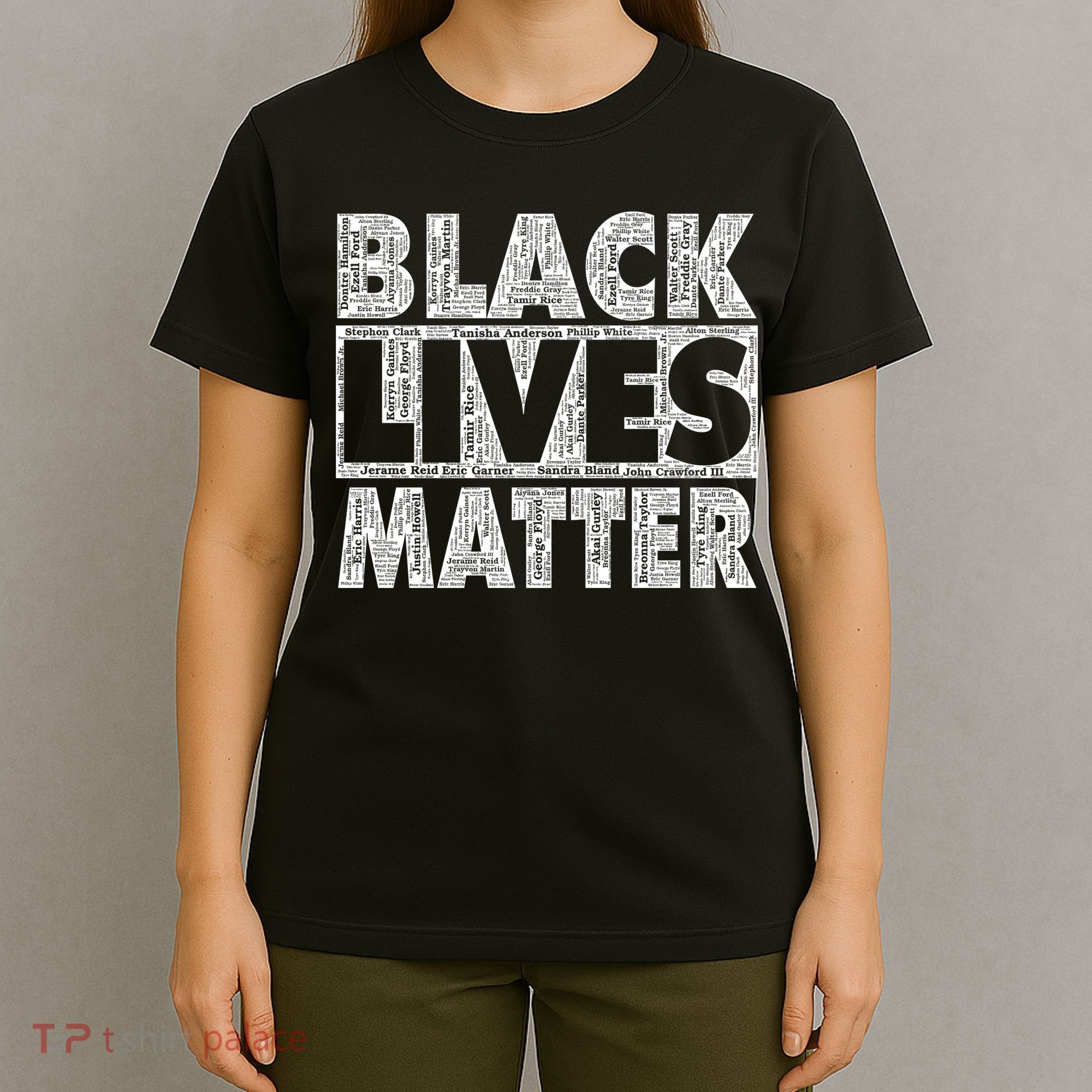 Black Lives Matters Victim Names Pattern T-Shirt