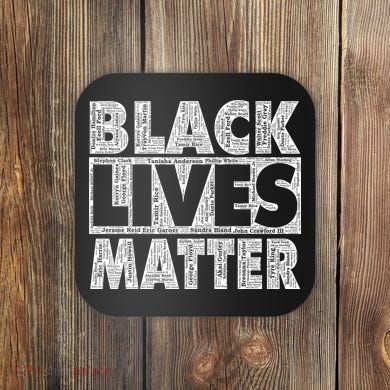 Black Lives Matters Victim Names Pattern Coaster
