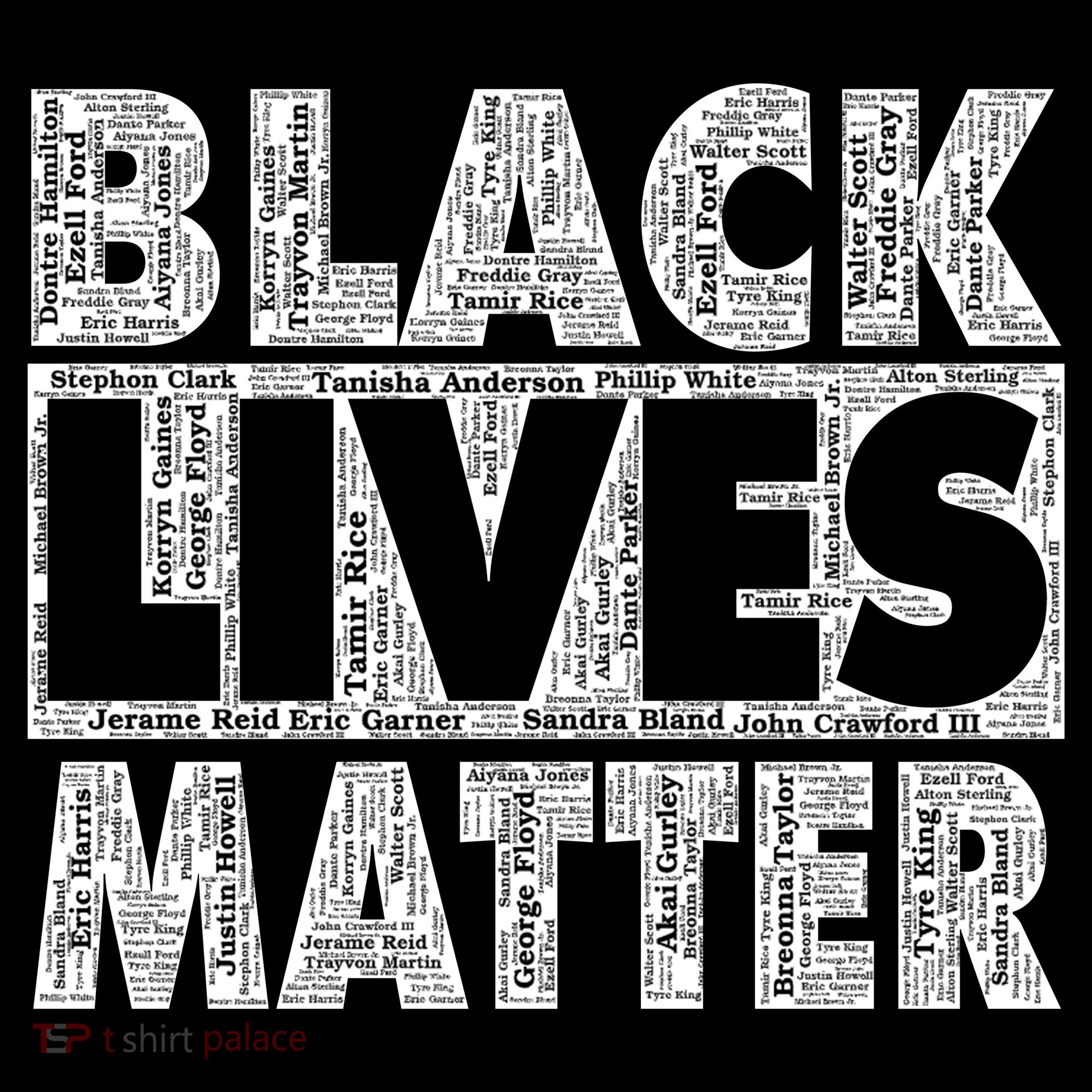Black Lives Matters Victim Names Pattern Mousepad