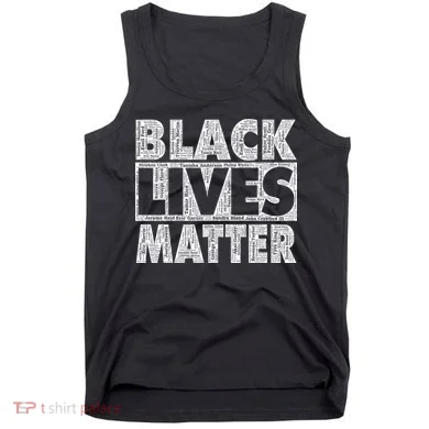 Black Lives Matters Victim Names Pattern Tank Top