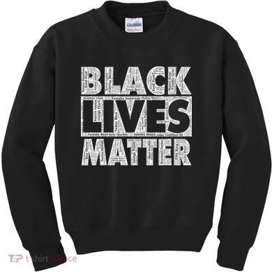 Black Lives Matters Victim Names Pattern Kids Sweatshirt