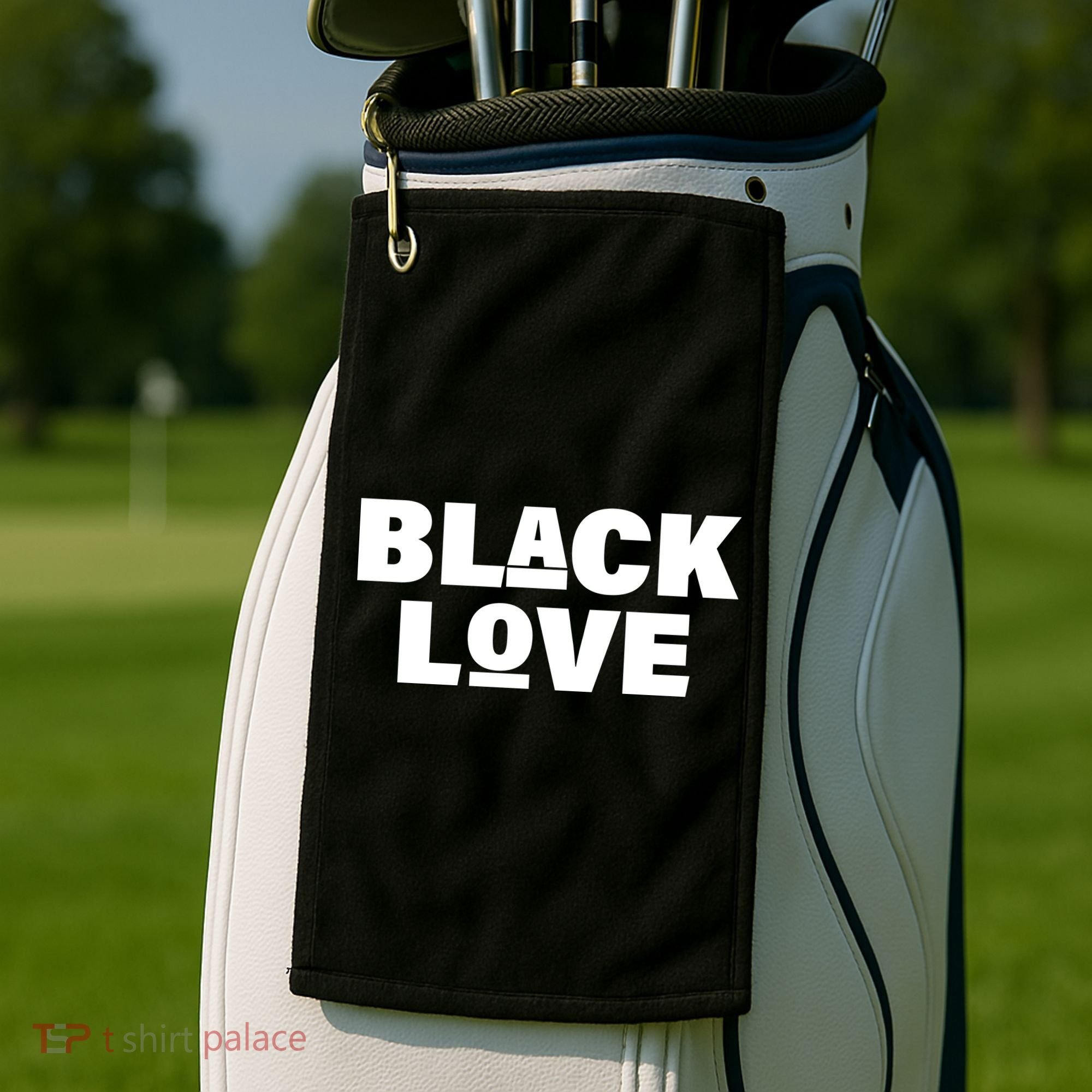 Black Love Golf Towel