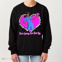 Black Nurse Living Her Best Life Women's Sweatshirt thumb 0