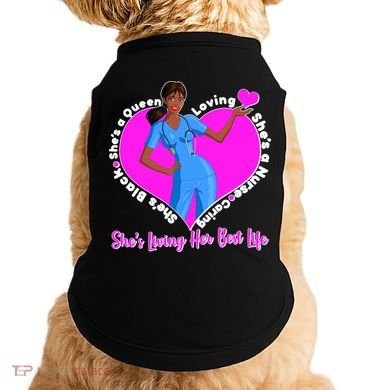 Black Nurse Living Her Best Life Doggie Tank