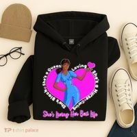 Black Nurse Living Her Best Life Hoodie thumb 4