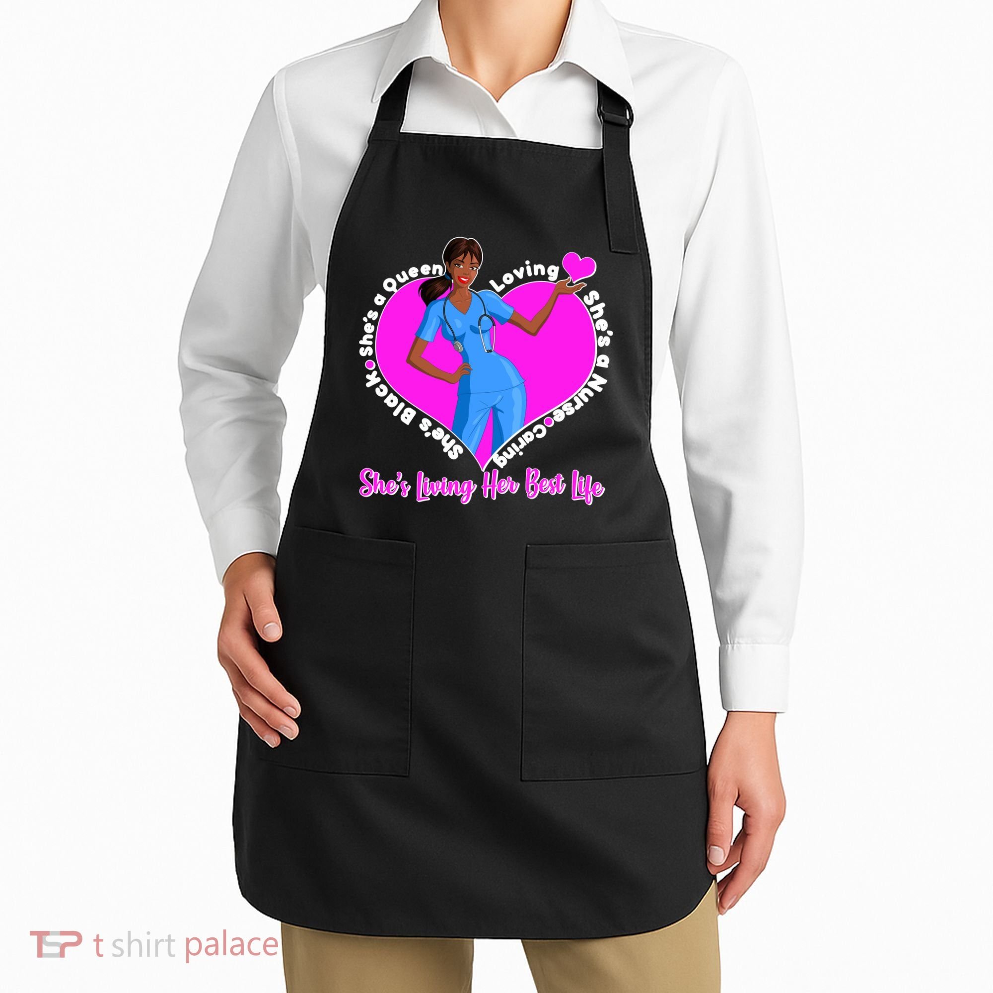 Black Nurse Living Her Best Life Apron