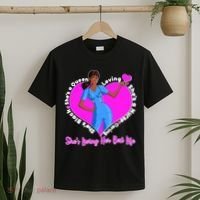 Black Nurse Living Her Best Life T-Shirt thumb 2