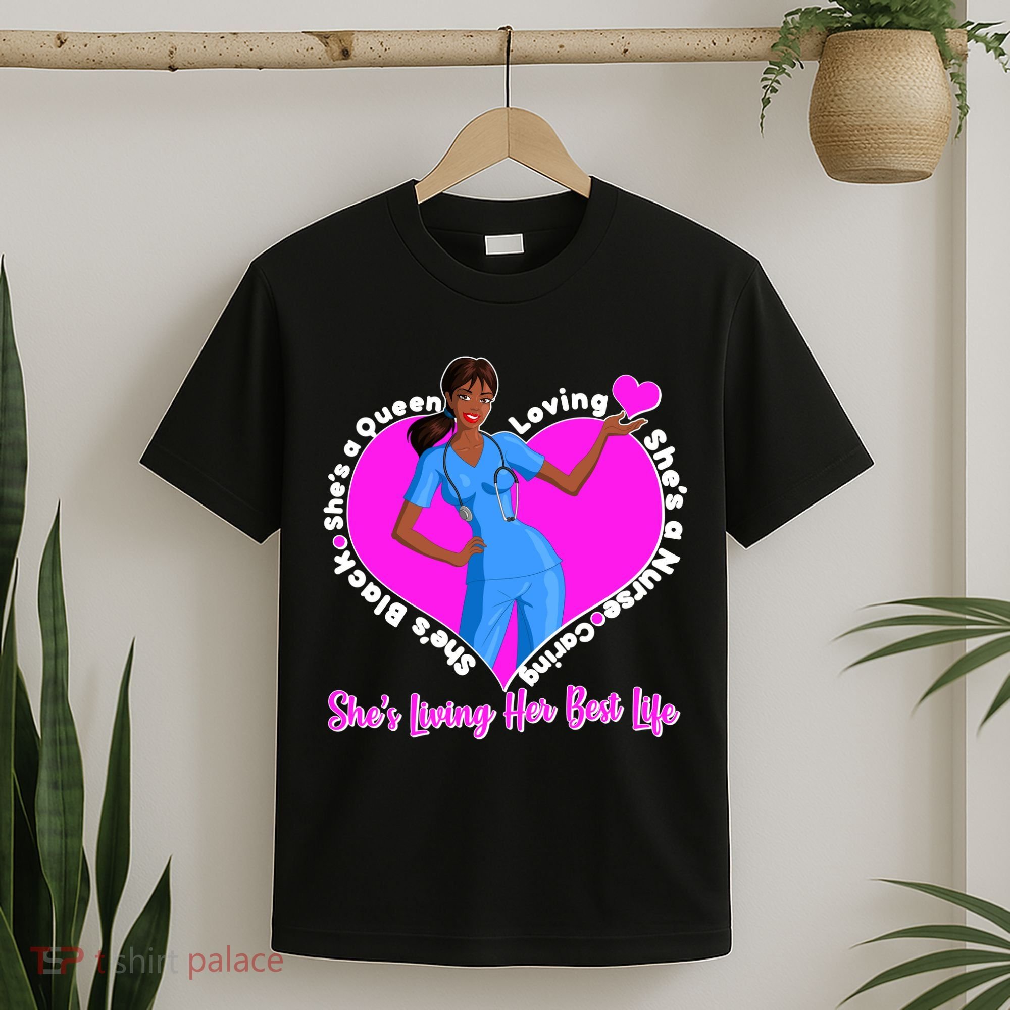 Black Nurse Living Her Best Life T-Shirt