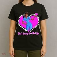 Black Nurse Living Her Best Life T-Shirt thumb 4